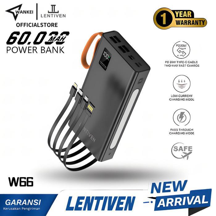 lussy- Wankei Lentiven Powerbank 60000 Mah 4 Usb Fast Charging W66