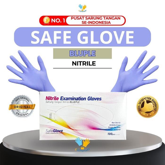 SARUNG TANGAN NITRILE SAFE GLOVE BLUPLE / SARUNG TANGAN NITRILE EXAMINATION GLOVE SAFE GLOVE BLUPLE