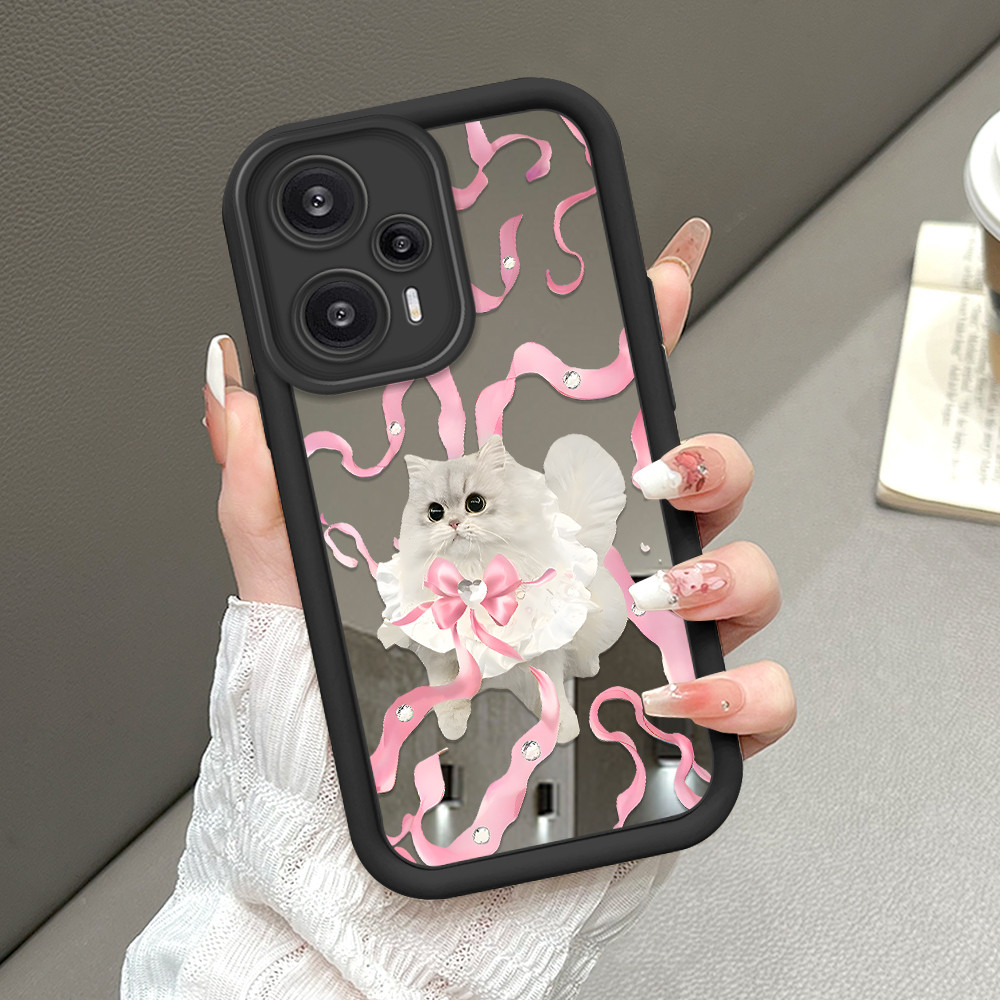 Casing Hp Untuk Xiaomi Poco F5 Redmi Note 12 Turbo 5G Cermin Softcase Case Phone Kesing Mode Kucing 