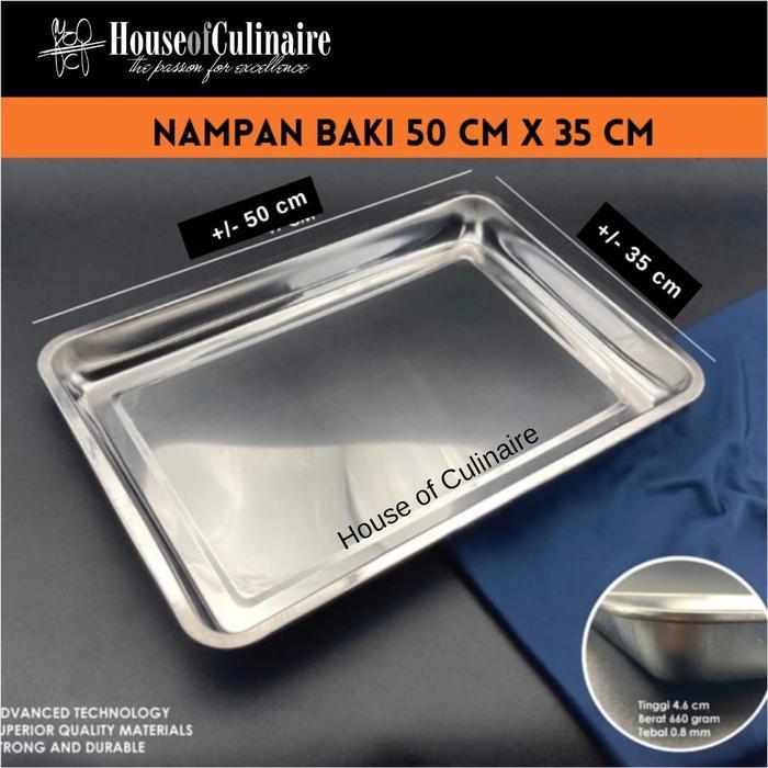 Nampan Baki 50 X 35 Cm Stainless Tebal Multifungsi Wadah Saji