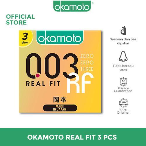 11wa- Okamoto Kondom 003 Real Fit - 3 Pcs - Kondom Tipis Jepang