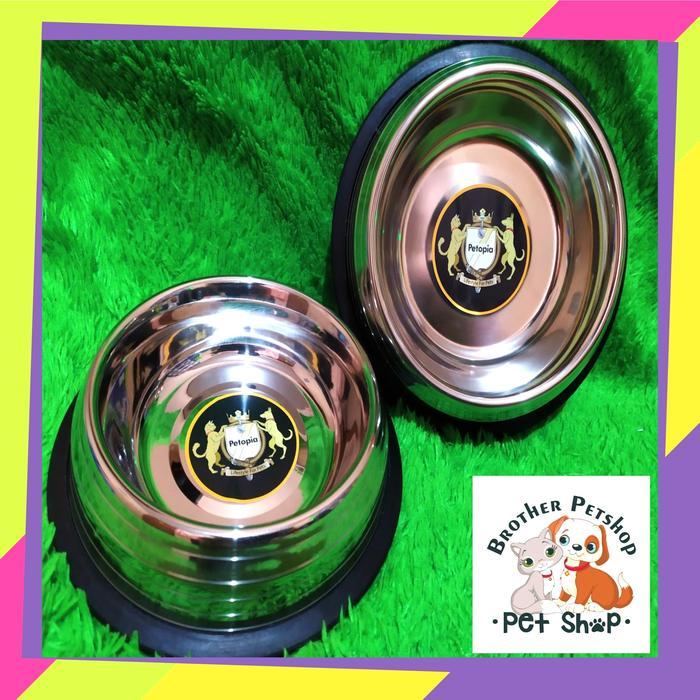 GOLDENIM- Tempat Makan Stainless - Tempat Makan Kucing Anjing Sedang Stainless