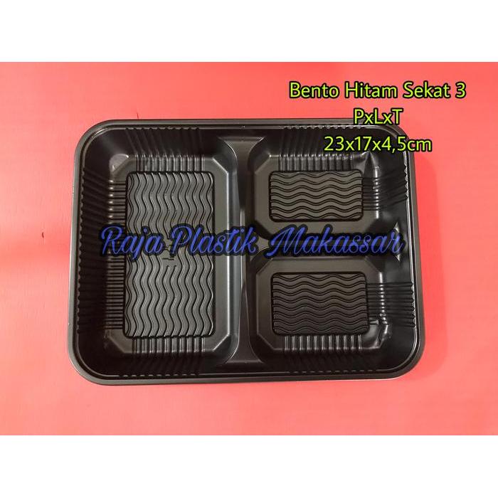 Mika Bento Hitam Sekat 3