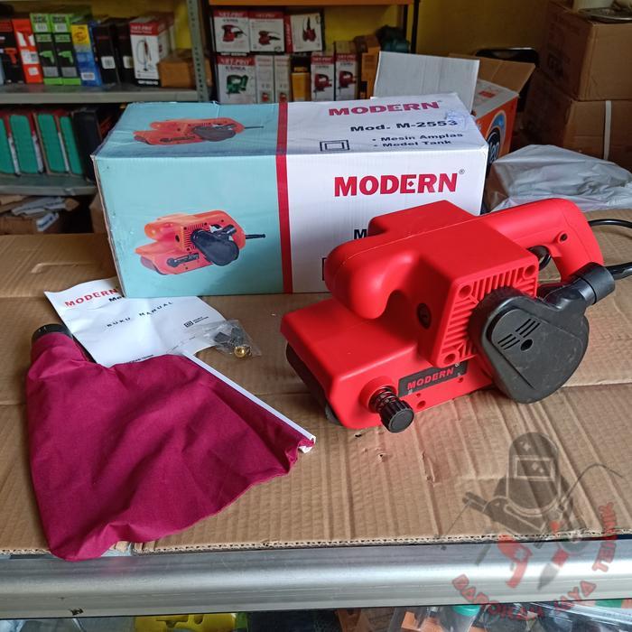 Mesin Amplas / belt sander tank Modern M-2553