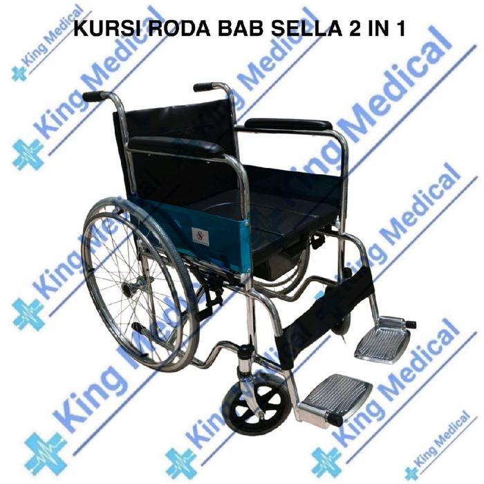 Kursi Roda BAB 2in1 Sella (Kursi Roda+Commode/Tempat BAB) KHUSUS INSTANT