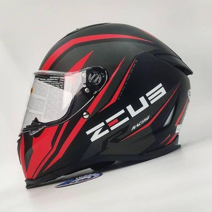 yng9- Zeus Zs822B Z822B Ao13 Jh Anniversary Matt Black/Red Full Face