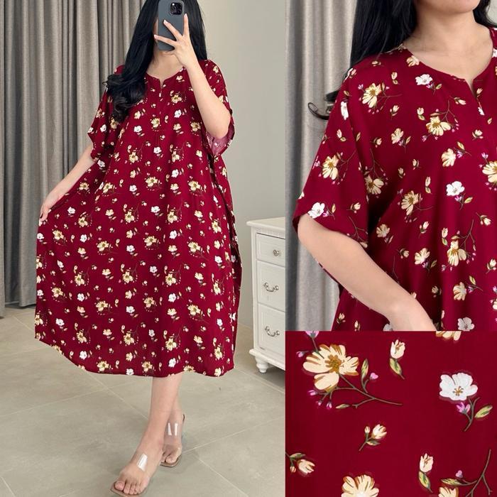 Promo Amariel Lusy Dress Daster Lowo Jumbo Bigsize Nyaman Bumil Busui Friendly Original