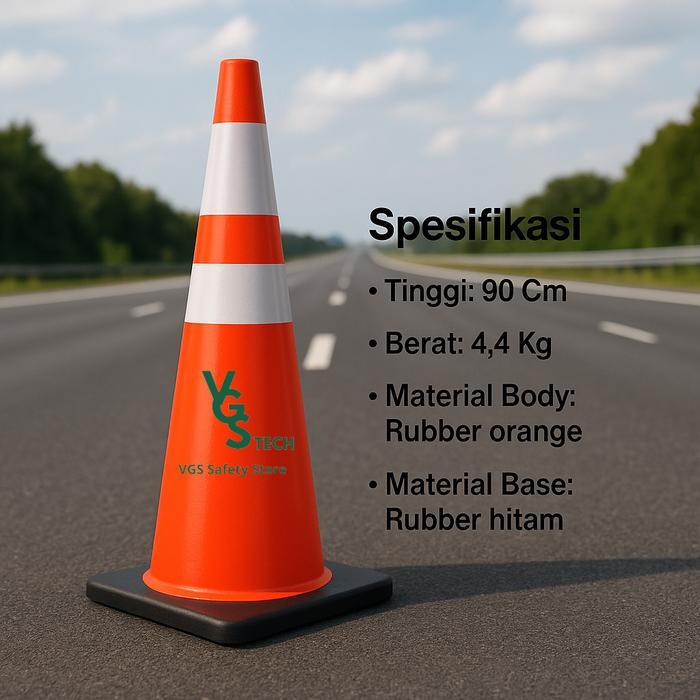 Safety Traffic Cone 90 cm / Kerucut Lalu Lintas Hitam Karet
