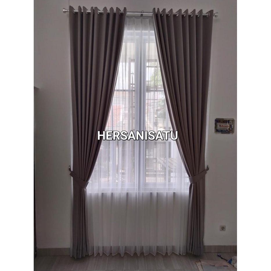 FMLY- Kain Gorden Vitrase Polos Putih Transparan Jendela Pintu Puring Kualitas Grade A