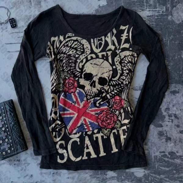 Crop Top Women Graphic Tees Y2K Kitty Female Clothing Grunge Clothes Y2K To Gothic 90S Clothes