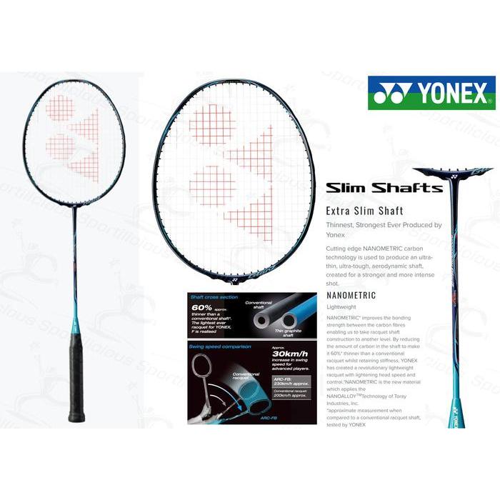 Raket Bulutangkis Yonex Nanoray Glanz 4Ug5 Navy/Turquise Original