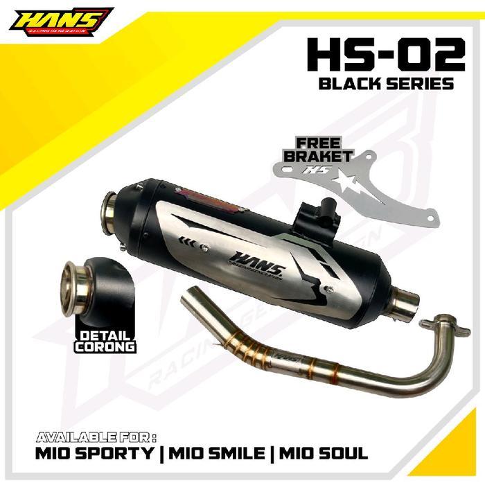 Knalpot Mio Std Racing Hans Racing Generation Type HS 02 BlACK SERIES for Mio-smile- Mio sporty-mio