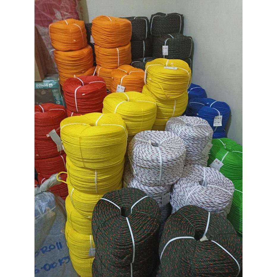 Terpopuler Tali Tambang Plastik 5Mm Per Roll - Warna Pilihan - Ukuran 5Mm - Berat 2.9-3Kg - Panjang