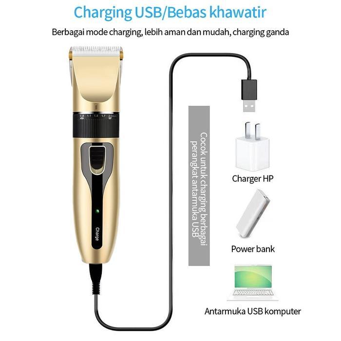 czdc- Lenodi Alat Cukur Rambut Elektrik, Cukur Rambut Profesional Tanpa Kabel, Alat Cukur