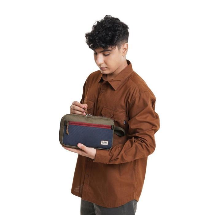 Tas Eiger 6313 Toiletry Portage Kit M Hand Bag Travel Pouch - Navy Ori Original Asli