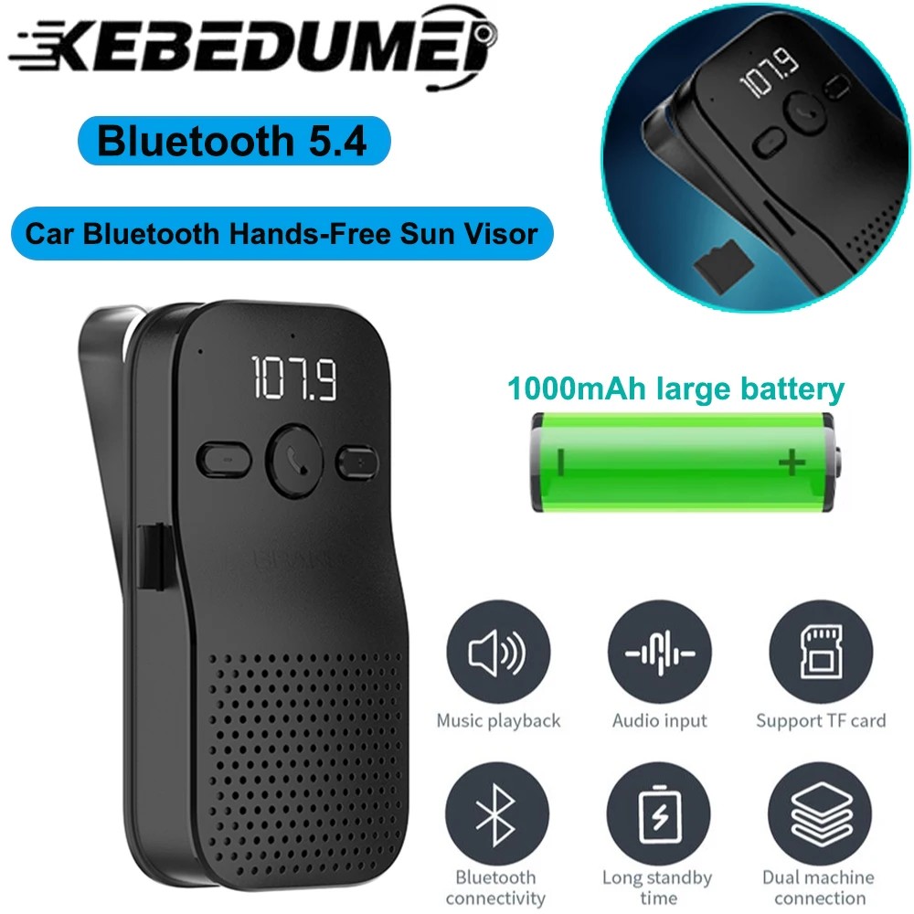 Bluetooth 5.4 Handsfree Car Kit Speaker Wireless Audio Receiver MP3 Music Player Noise Cancelling