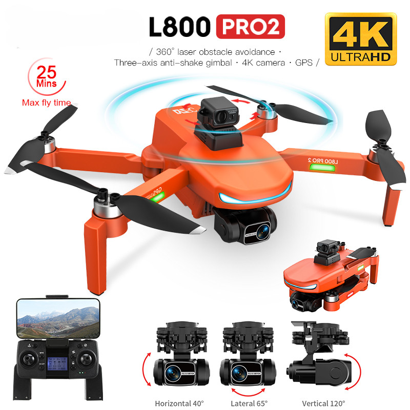L800 Pro 2 Professional Drone 4K Hd Camera Gps 5G Wifi 3-Axis Anti-Shake Gimbal Brushless Motor