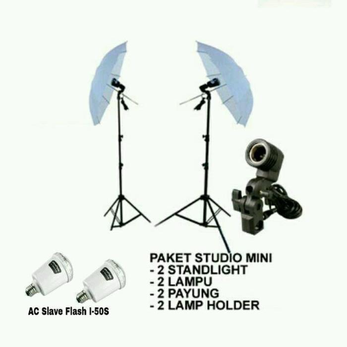 PAKET STUDIO MINI AC SLAVE FLASH L-50S PAKET STUDIO MURAH PAKET HEMAT