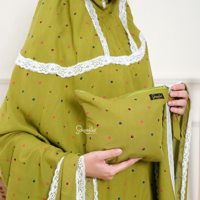 ASLI MUKENA SAKEENA - Dewasa Polkadot Katun Rayon Premium READY STOCK