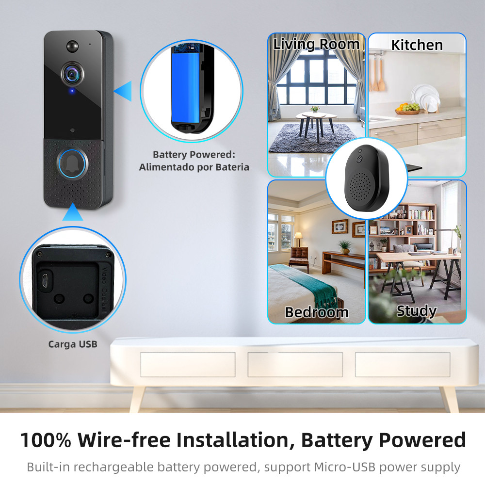 Kamera Bel Pintu Interkom Video Wifi Kamera Bel Pintu Keamanan Rumah