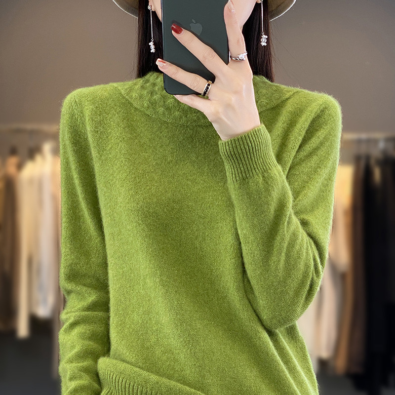 2024 Autumn/Winter Cashmere Sweater Women's Knitted Sweater Long sleeved Pullover Clothing Cashmere