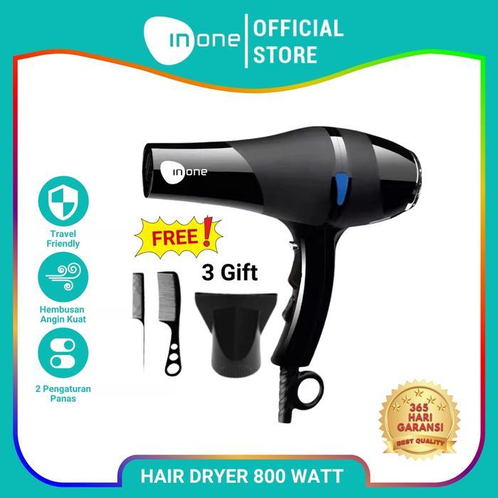 w6ph- (Cod) Terviral Inone Hairdryer Rambut Warna Ungu Lilac Ion Blueray 850W Pengering