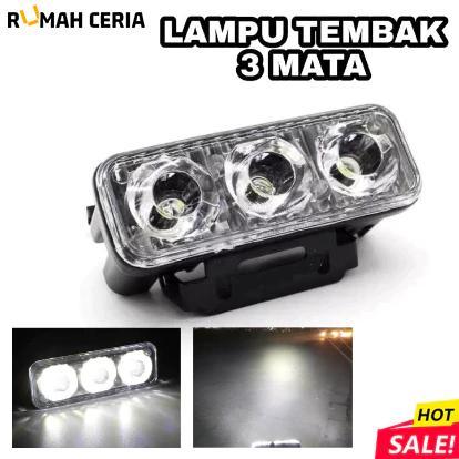 COD1PCS lampu sorot mobil 3 mata/30Watt Ultra Rare 12 Volt - 80 Volt 3 Mode / lampu tembak cree 3