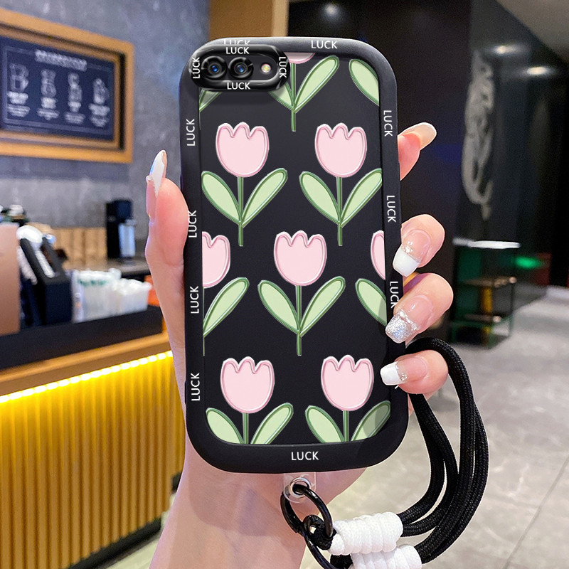 Casing Hp untuk OPPO A5 A3s A12E Realme C1 Case Casing HP Softcase silikon hitam yang dipersonalisas