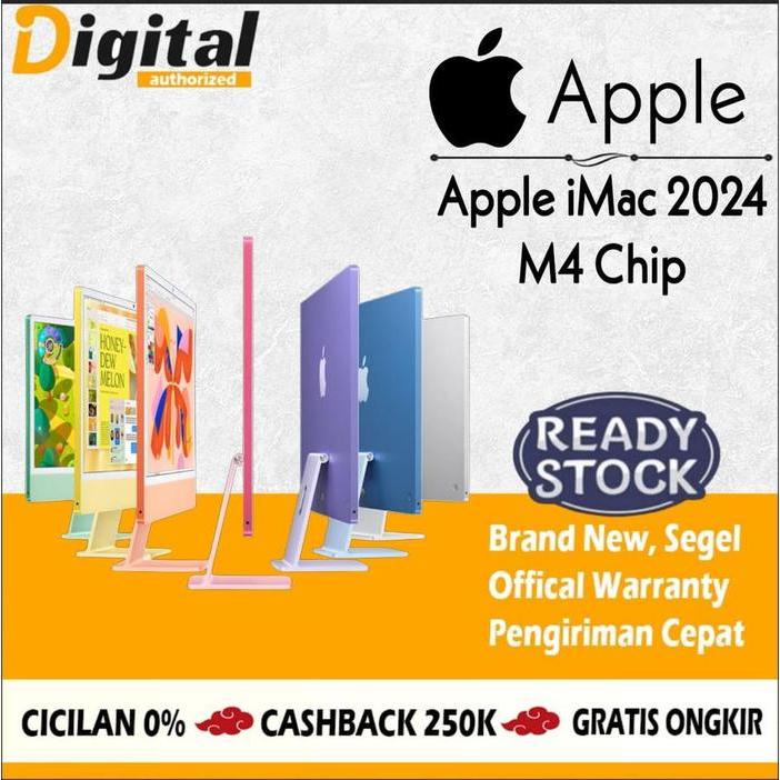 Apple iMac M4 Chip 2024 10 Core CPU - 10 Core GPU RAM 16GB 24GB 256GB 512GB 1TB 24-inch 4.5K Retina
