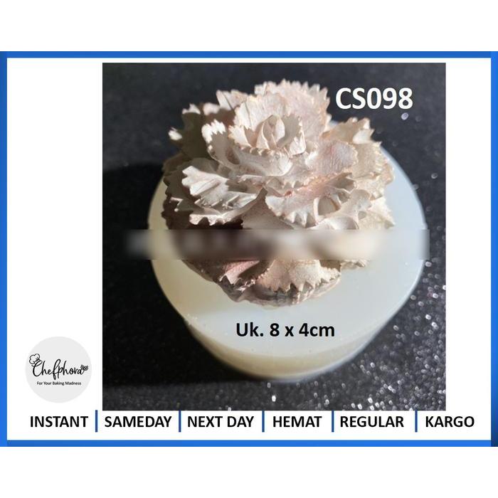 Cetakan Silikon Bunga Dahlia Anemon 3D Silicone Lilin Sabun Fondant