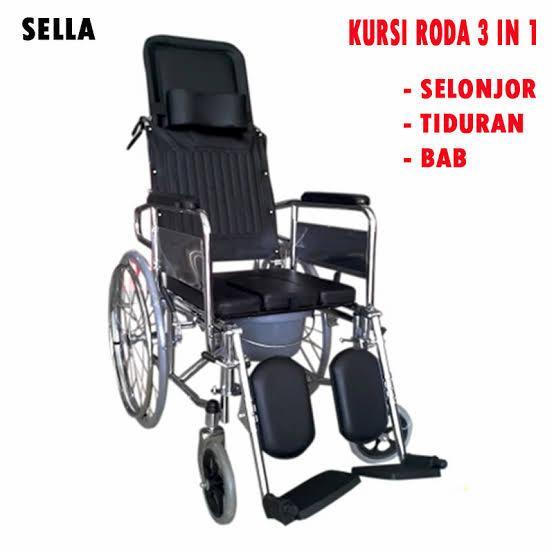 Kursi Roda 3 In 1 Sella Ky 608Gc / Tempat Tidur Bab Selonjoran