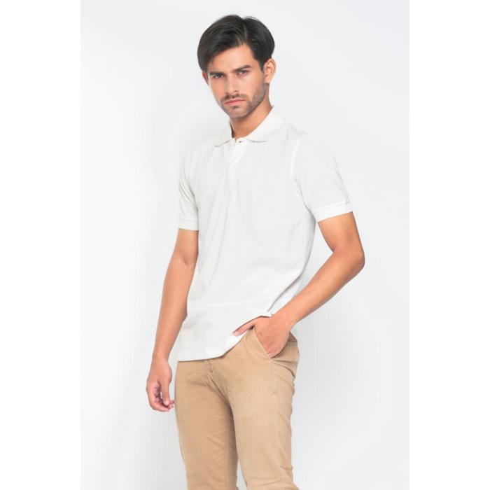 Hassenda Kaos Polo Shirt Kerah Pria Polos Lengan Pendek Arsen Putih
