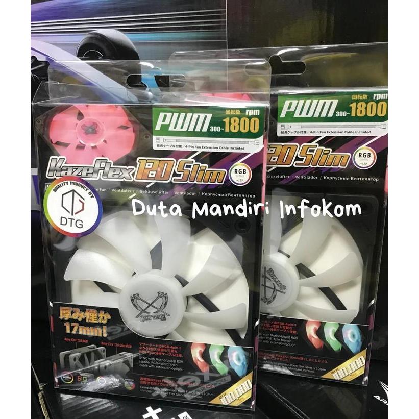 SCYTHE KAZE FLEX 120 SLIM RGB PWM 300-1800 RPM RGB FAN - SINGLE PACK