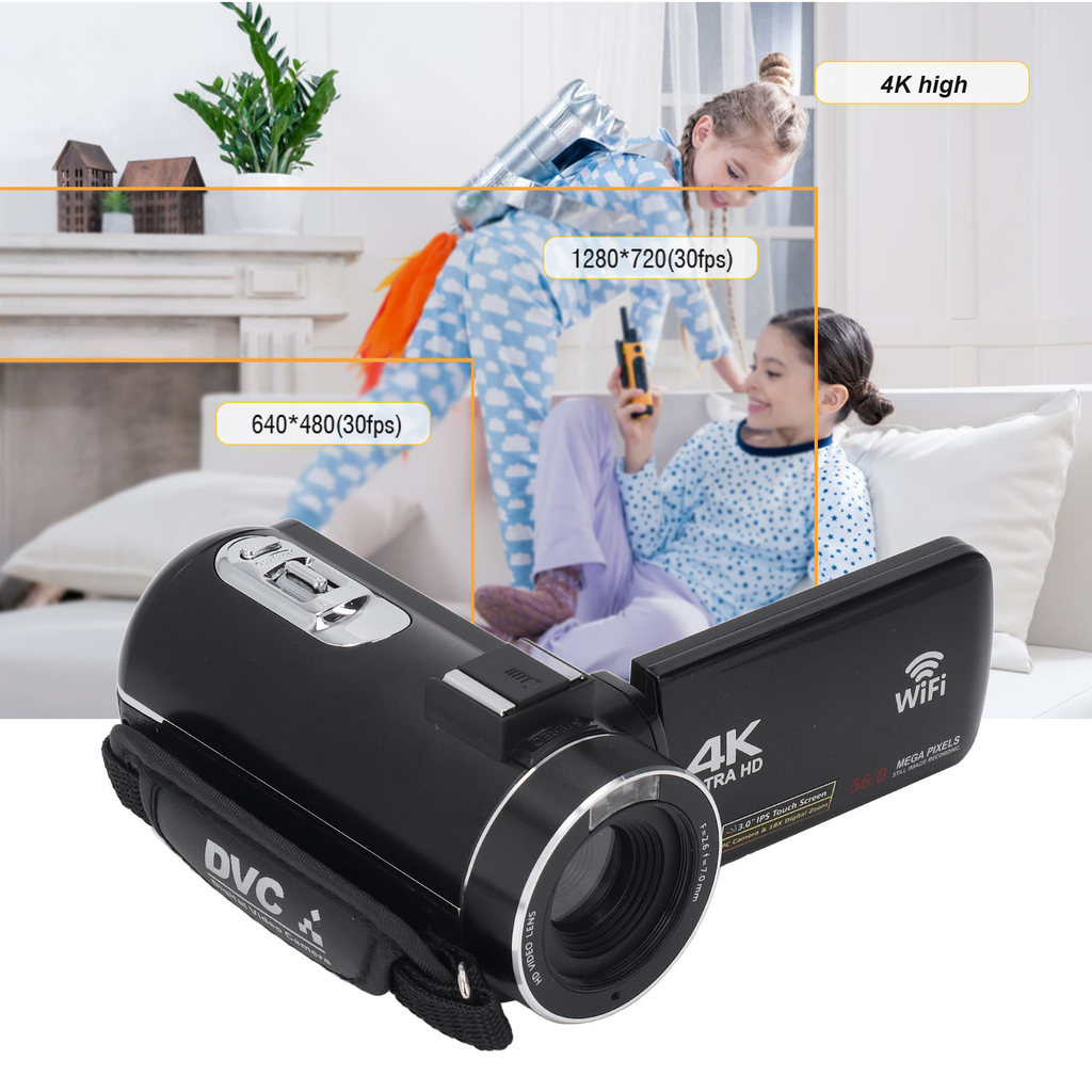 4K Ultra HD Video Camera Face Detection High Definition Video Camera Camcorder for Micro Film