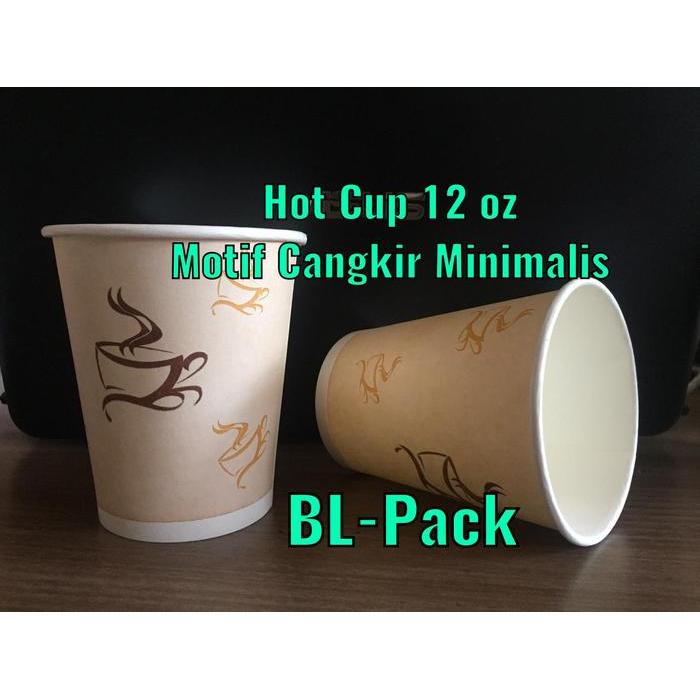 paper hot cup 12 oz motif Cangkir Minimalis