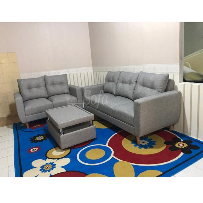 Sofa Ruang Tamu Modesty 32 Seater Tangan Mungil + Meja Bungkus