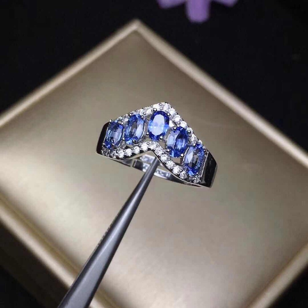 925 Sterling Silver Tanzanite Ring For Gift Party Wedding September Birthstone Ring