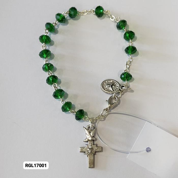 Rosario Gelang Kristal Bandul Salib Italy Katolik