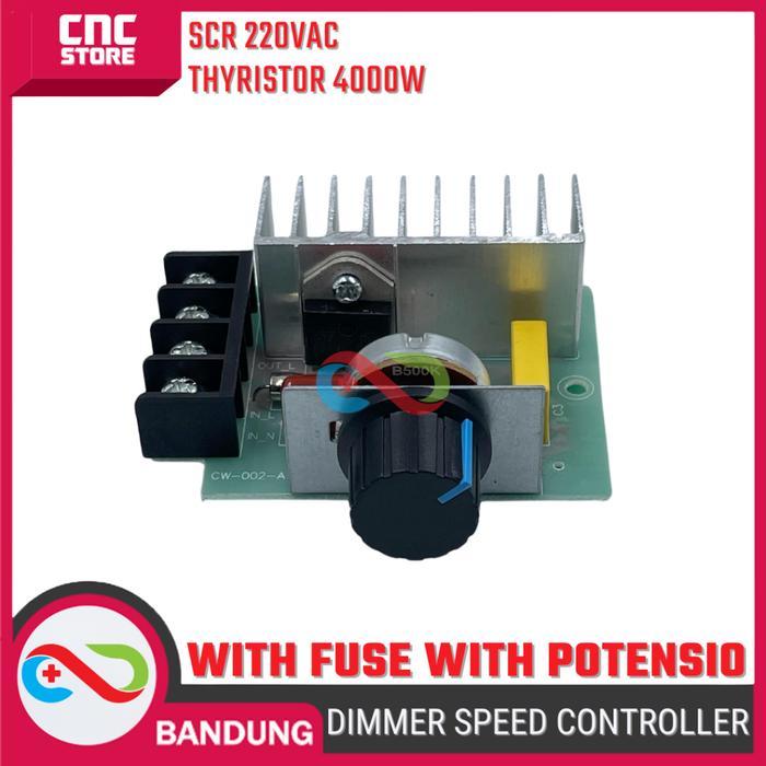 ototr- Scr 220V 4000W Dimmer Motor Speed Controller Ac + Fuse + Potensiometer