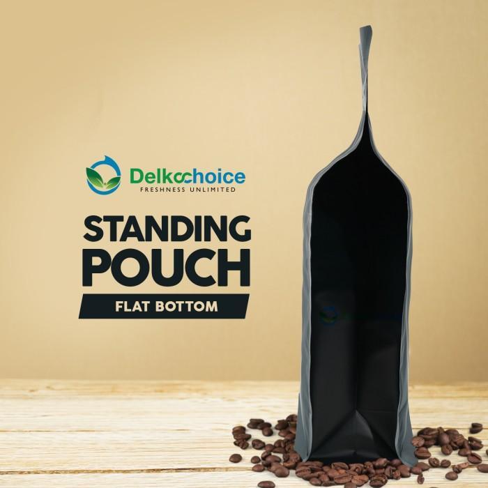 STANDING POUCH FLAT BOTTOM ZIPLOCK ALUMUNIUM FOIL NON VALVE