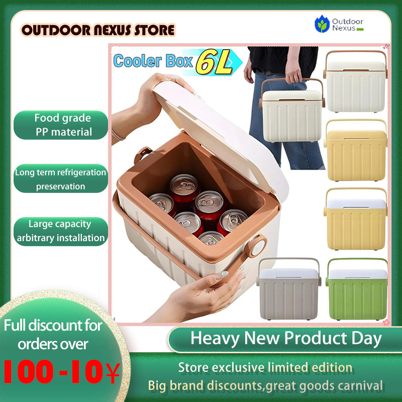 6L Portable Outdoor Incubator Large Capacity Food Storage Box Cooler Ice Bottle Cooler Mini Fridge