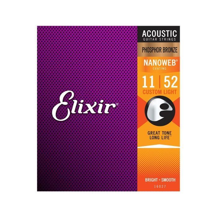 Original Elixir String 16027 Nanoweb Phosphor Bronze Senar Gitar Akustik 11-52