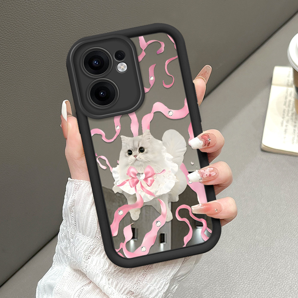 Casing Hp Untuk OPPO Reno 13F 4G 5G Cermin Softcase Case Phone Kesing Mode Kucing 8507 JZ