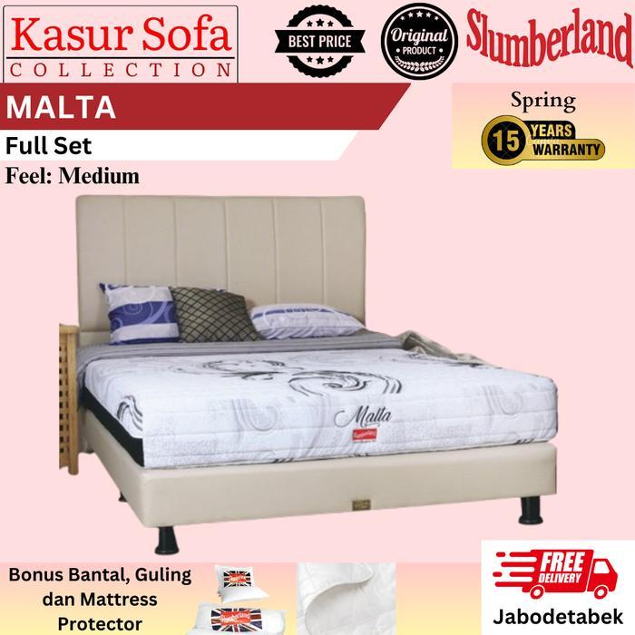 Full Set Slumberland Malta Kasur/Matrass/Mattress/Springbed Orthopedic System Latex (Medium)