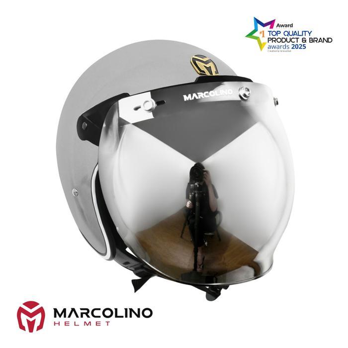 News Marcolino Retro Helmet with Marcolino Chrome Bubble Visor [MARCOLINO X ZONA HELM] [Retro Helmet