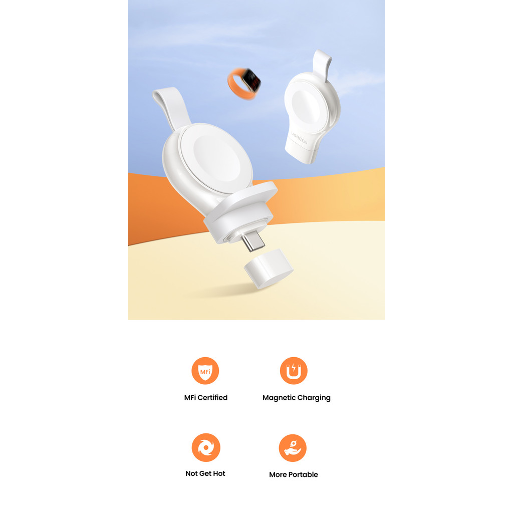 Ugreen Wireless Charger For Apple Watch Series 7 6 5 4 3 Mfi Usb