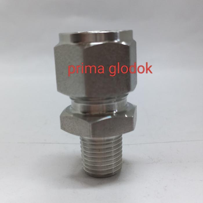 b3j1l8- Male Connector Ss316 1/2Od X 1/4/V-Lok Connector 1/2Od X 1/4Npt