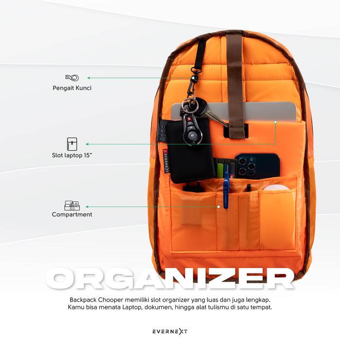 EVERNEXT - Tas Ransel Laptop Wanita Backpack Chooper Tas Punggung Wanita