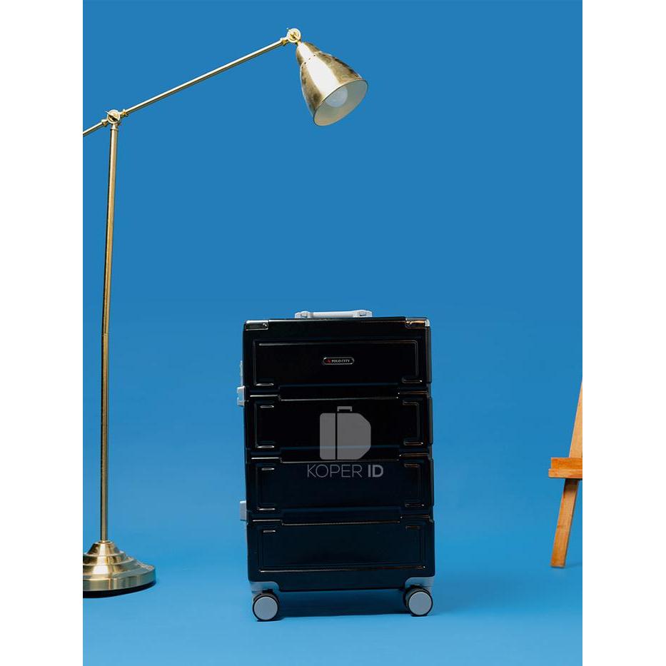 Koper Hardcase Aluminum Polo City No Zipper Size Bagasi 24 Inch - 7002