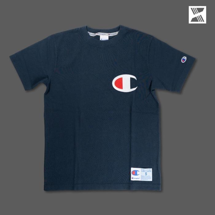 CHAMPION STITCHING BIG LOGO TEE - NAVY 100% AUTHENTIC
